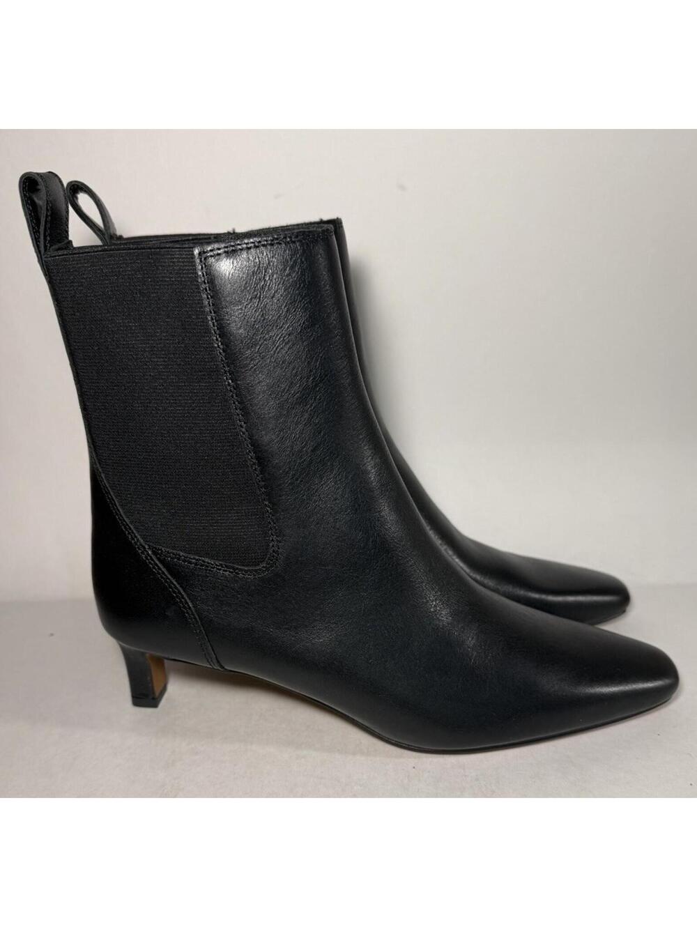 MADEWELL Dimes Chelsea Leather Boot Kitten Heel NX443 Black